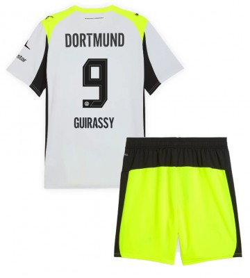 Borussia Dortmund Serhou Guirassy #9 Replica Away Stadium Kit for Kids 2025-26 Short Sleeve (+ pants)
